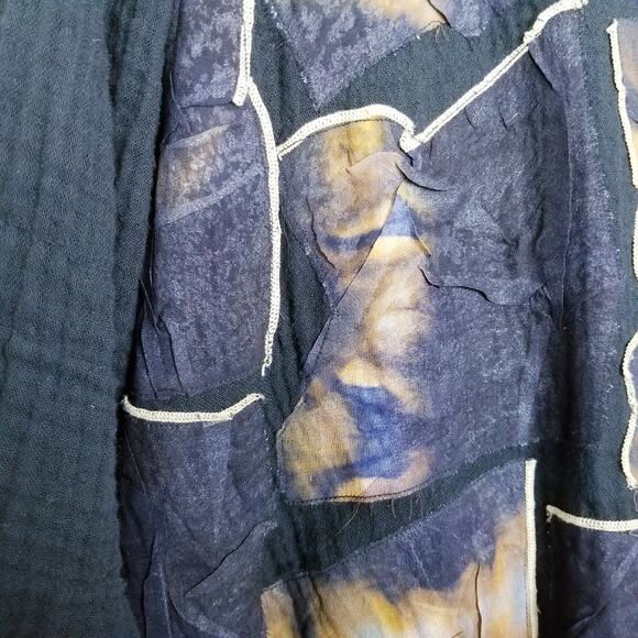 DEBORAH CROSS Art To Wear Fiber Art Patchwork Boho Shacket Multimedia One Size - Picture 9 of 10